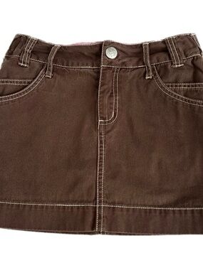 Vintage Y2K Ellemenno Girls Size 8 Brown Corduroy Skort Rhinestone Butterfly